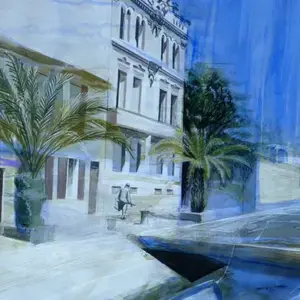 Casa blanca e azul